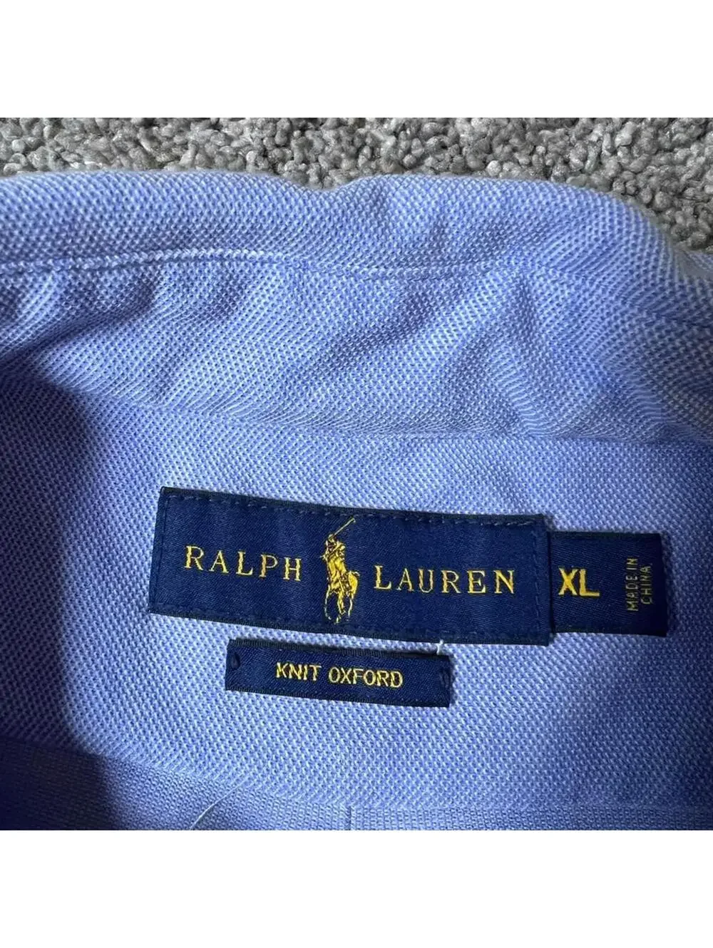Ralph Lauren Men's Knit Oxford Light Blue Polo Shirt size XL